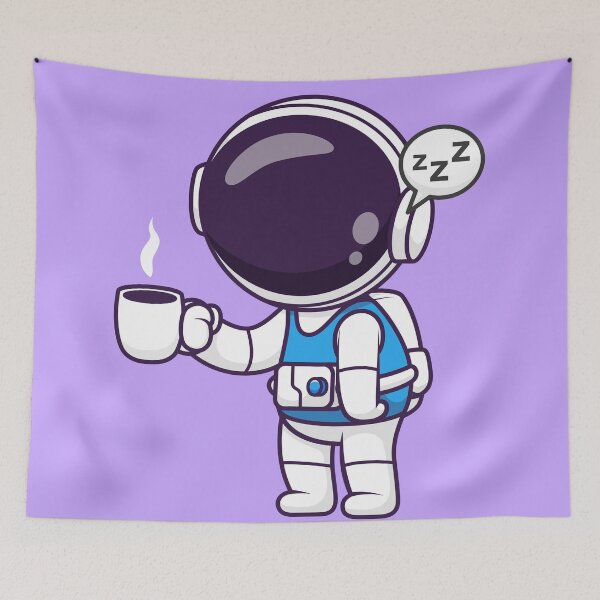 Item preview, Cute Astronaut Sleepy Holding Coffee Cartoon Vector Icon Illustration designed and sold by hjian8219.