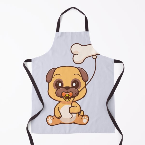 Item preview, Cute Baby Pug Dog Holding Bone Balloon Cartoon Vector Icon Illustration designed and sold by hjian8219.