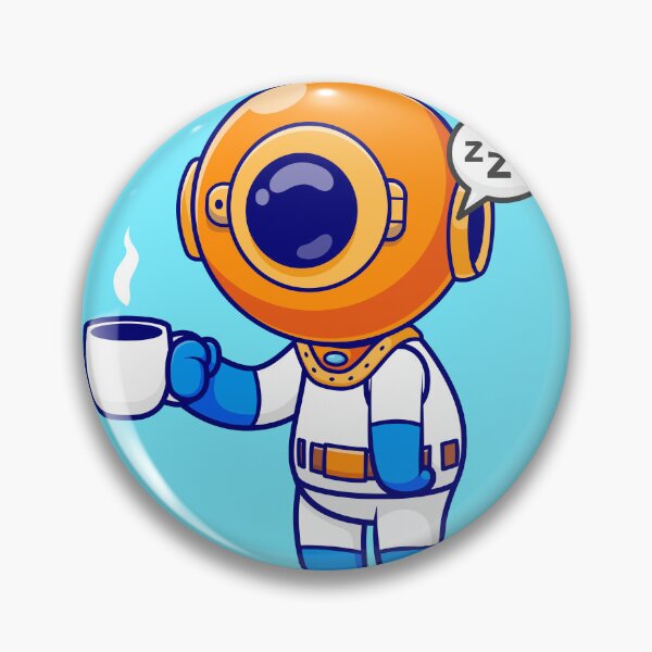 Item preview, Cute Diver Sleepy Holding Coffee Cartoon Vector Icon Illustration designed and sold by hjian8219.