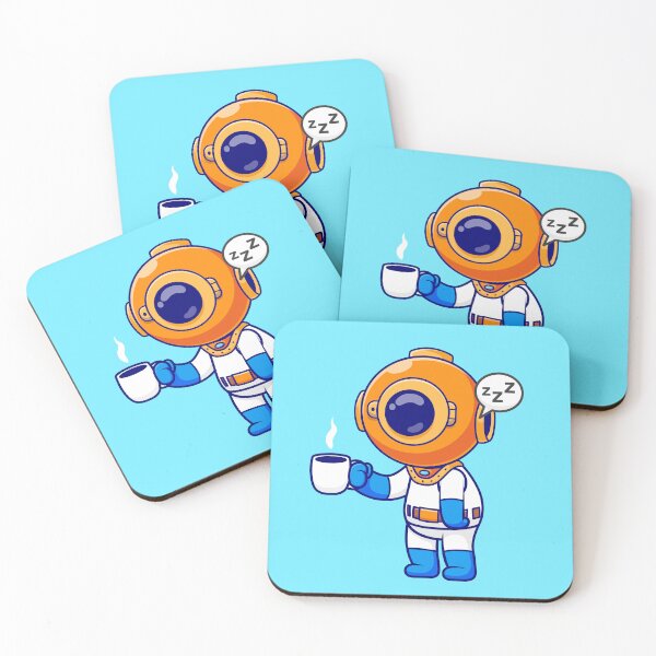 Item preview, Cute Diver Sleepy Holding Coffee Cartoon Vector Icon Illustration designed and sold by hjian8219.