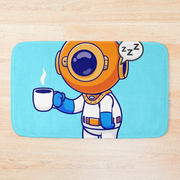 Item preview, Cute Diver Sleepy Holding Coffee Cartoon Vector Icon Illustration designed and sold by hjian8219.