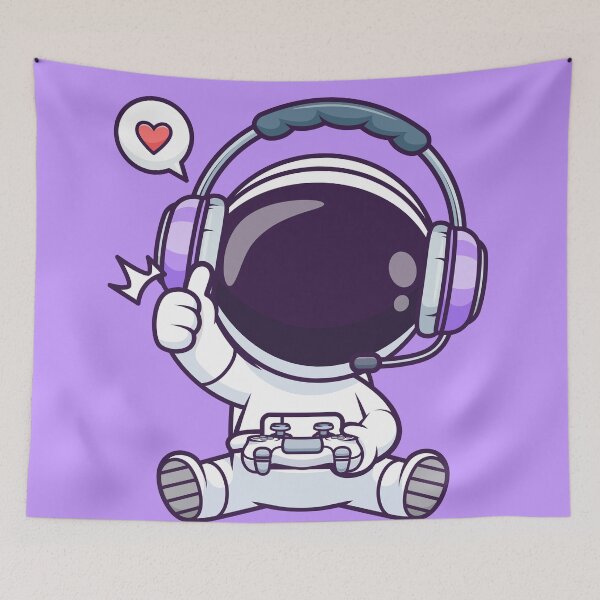Item preview, Cute Astronaut Gaming Cartoon Vector Icon Illustration designed and sold by hjian8219.
