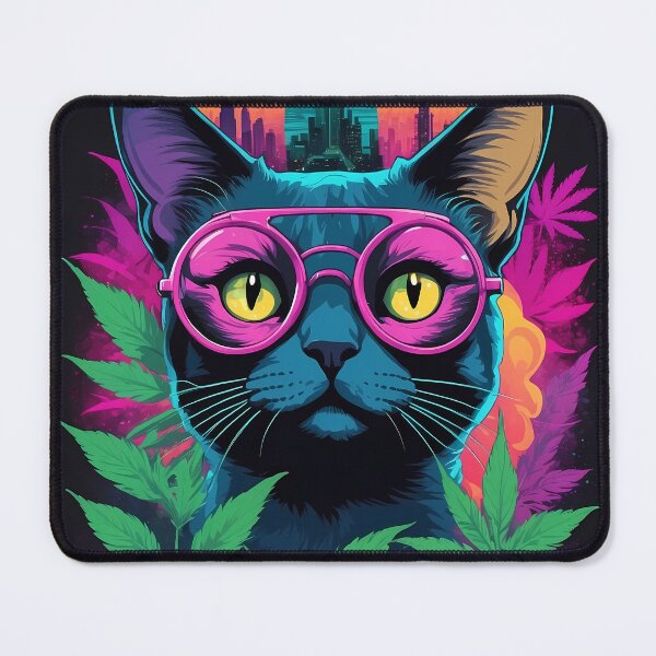 Item preview, Neon BlackLight Poster Black Cat  designed and sold by wojysmokes.