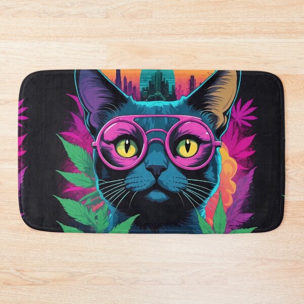 Item preview, Neon BlackLight Poster Black Cat  designed and sold by wojysmokes.