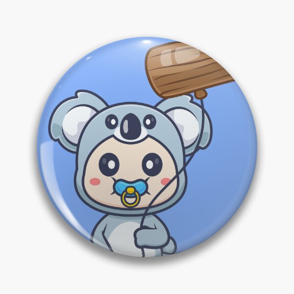 Item preview, Cute Baby Wearing Koala Costume with Wood Balloon Cartoon Vector Icon Illustration designed and sold by hjian8219.