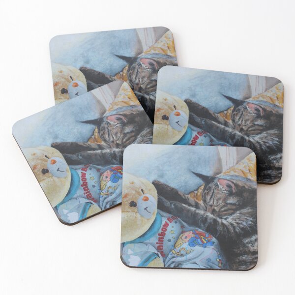 Item preview, Adorable Cat and Care Bear Napping~ Tiger Cat~ 80s cartoons designed and sold by rocknpalette.