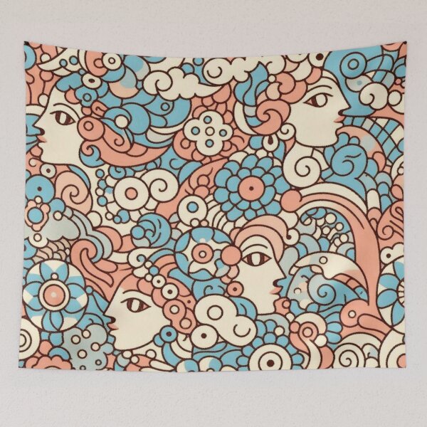 Item preview, Human face and peach blossoms complement each other in red designed and sold by ImmortalA.