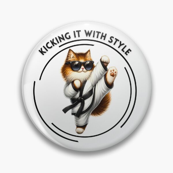 Item preview, Kicking It With Style | Cute Fluffy Karate Cat designed and sold by Chic-Fun.