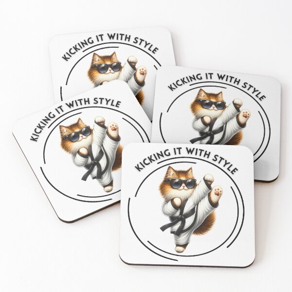 Item preview, Kicking It With Style | Cute Fluffy Karate Cat designed and sold by Chic-Fun.