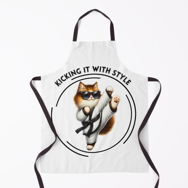 Item preview, Kicking It With Style | Cute Fluffy Karate Cat designed and sold by Chic-Fun.