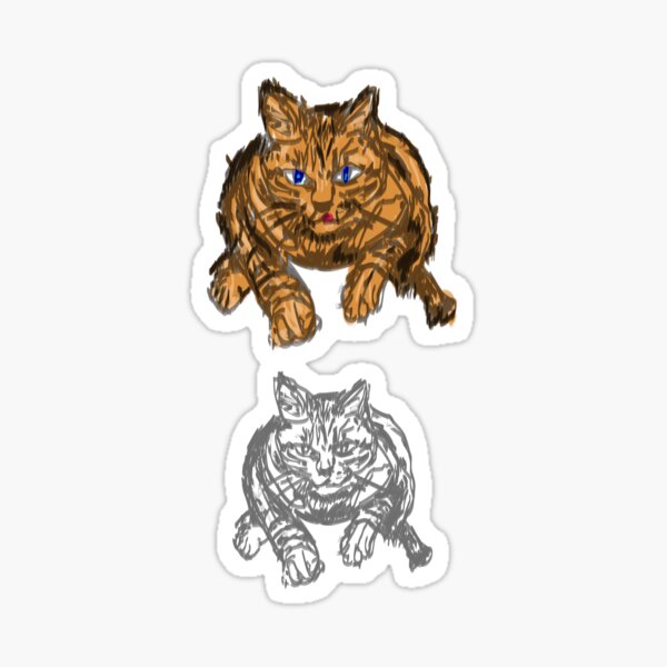 Artikel-Vorschau von Katze läuft Farbe plus Skizze, designt und verkauft von Coffeemerc117.