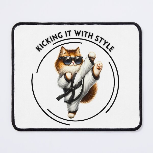 Item preview, Kicking It With Style | Cute Fluffy Karate Cat designed and sold by Chic-Fun.