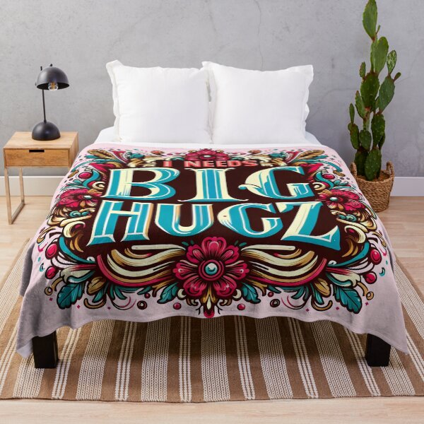 Item preview, I Needs Big Hugz, typography designed and sold by maxmaj.
