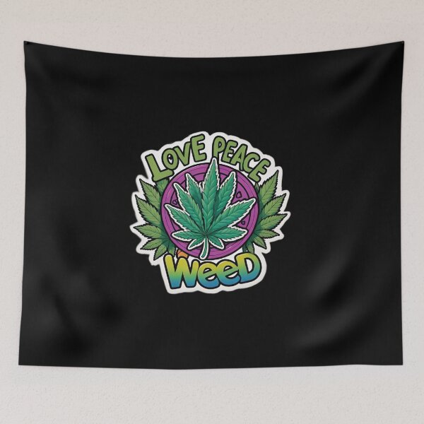 Item preview, Love, peace, weed symbol designed and sold by Heaven Welch.