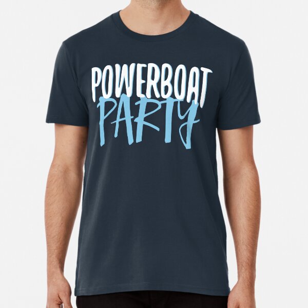 Powerboat Party Lifestyle Clothing [LOGO V.1 - Light Blue / White] Premium T-Shirt