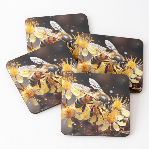 Item preview, Pollination Poise - A Bee Pollinating A Flower - Insect Art - Watercolor Art designed and sold by CastleBySea.