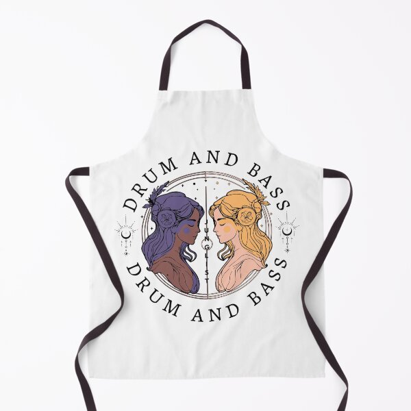 Item preview, DRUM AND BASS - 2 ladies (black/purple/yellow) designed and sold by Discothreadz.