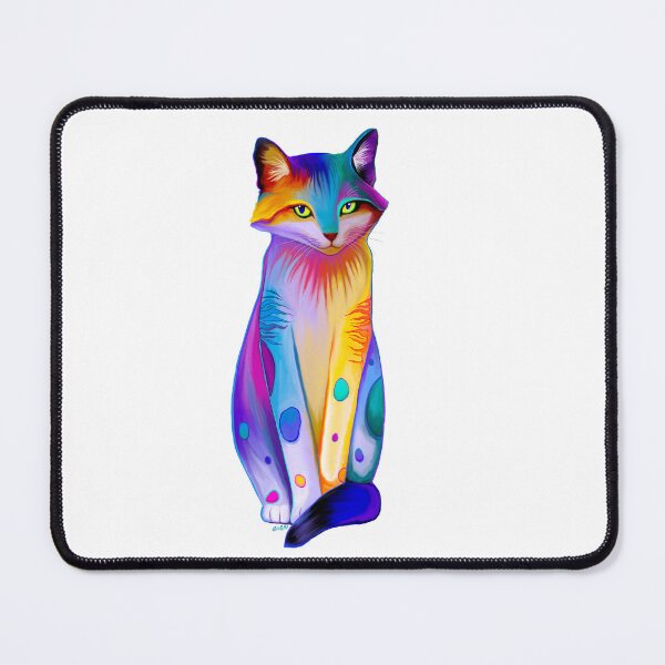 Item preview, Colorful whimsical standing cat designed and sold by Nick Gustafson.