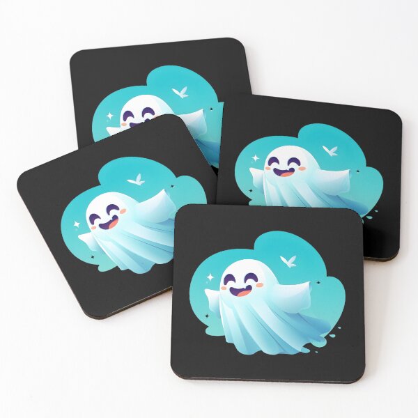 Item preview, Cute Kawaii Ghost - Adorable Halloween Spirit designed and sold by coffeedigiart.
