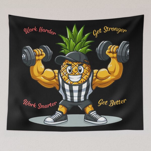 Item preview, Work Harder Get Stronger - Cute Pineapple Workout designed and sold by Digi-Bay.