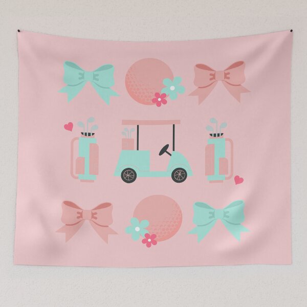 Item preview, Cute Girls Golf Pattern and Matching Graphic , Soft Preppy Golf Girl designed and sold by AprilDevlynn.