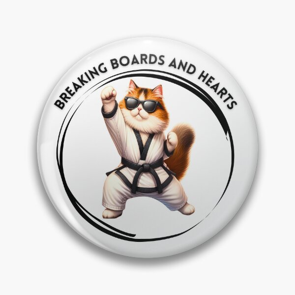 Item preview, Breaking Boards And Hearts | Cute Fluffy Karate Cat designed and sold by Chic-Fun.