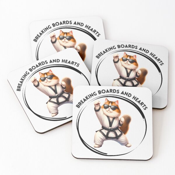 Item preview, Breaking Boards And Hearts | Cute Fluffy Karate Cat designed and sold by Chic-Fun.