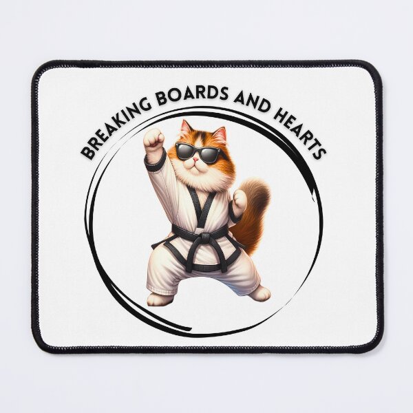 Item preview, Breaking Boards And Hearts | Cute Fluffy Karate Cat designed and sold by Chic-Fun.