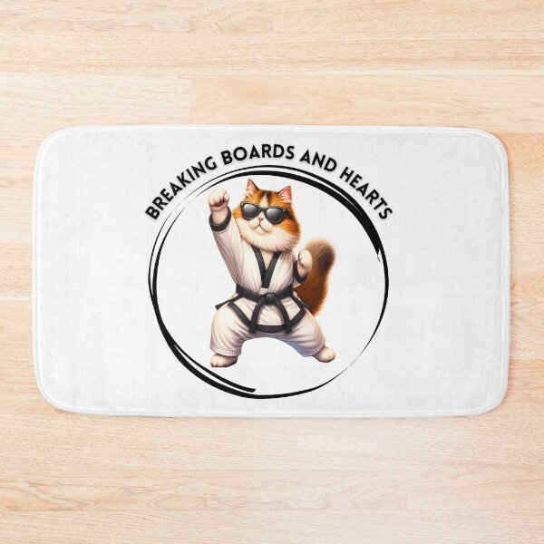 Item preview, Breaking Boards And Hearts | Cute Fluffy Karate Cat designed and sold by Chic-Fun.