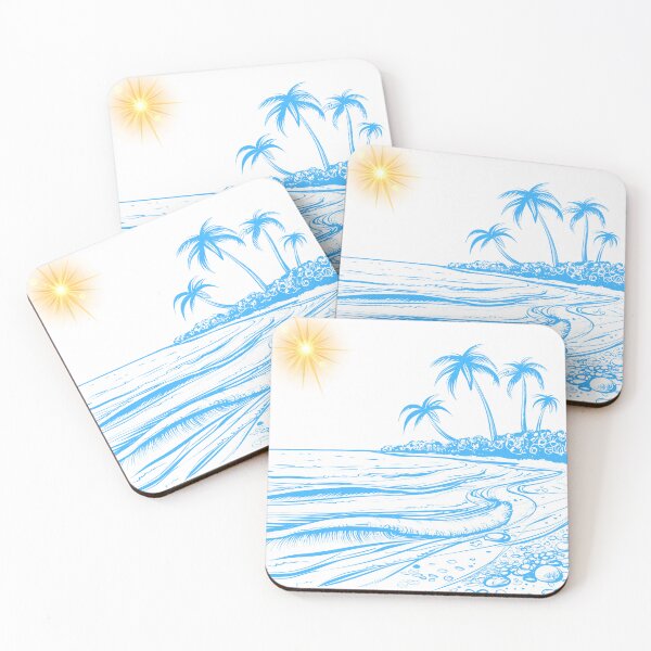 Item preview, Tropical Beach Line Art | Palm Tree and Ocean Illustration ,Colorful FUN Letters on Clothesline | Playful Typography ,Colorful Fruits of Fun designed and sold by Happyfreedom.