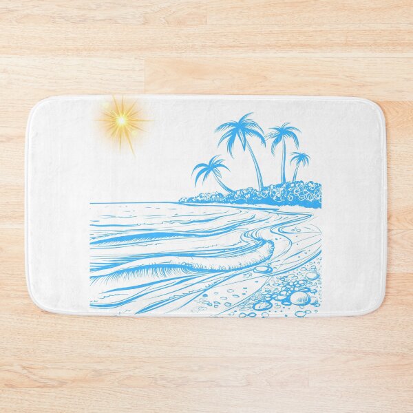 Item preview, Tropical Beach Line Art | Palm Tree and Ocean Illustration ,Colorful FUN Letters on Clothesline | Playful Typography ,Colorful Fruits of Fun designed and sold by Happyfreedom.