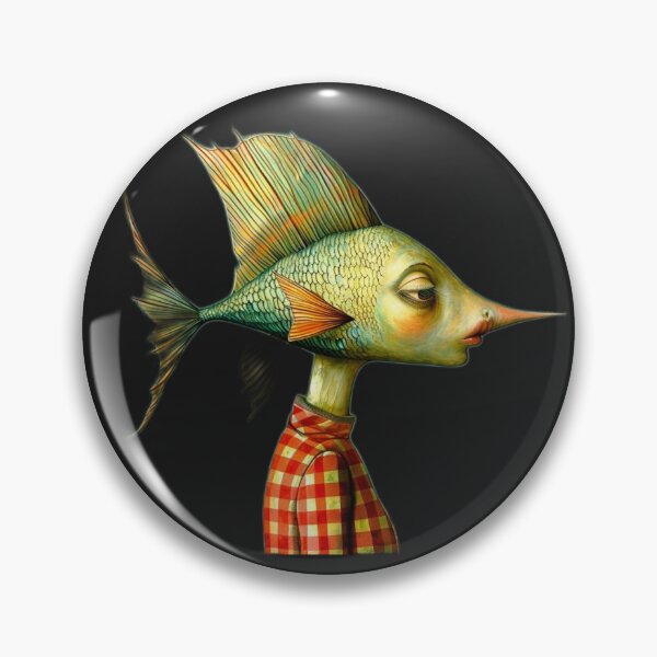 Item preview, A humanoid With A Fish Head Wearing A Red Flannel Shirt designed and sold by Vintage Hustle.
