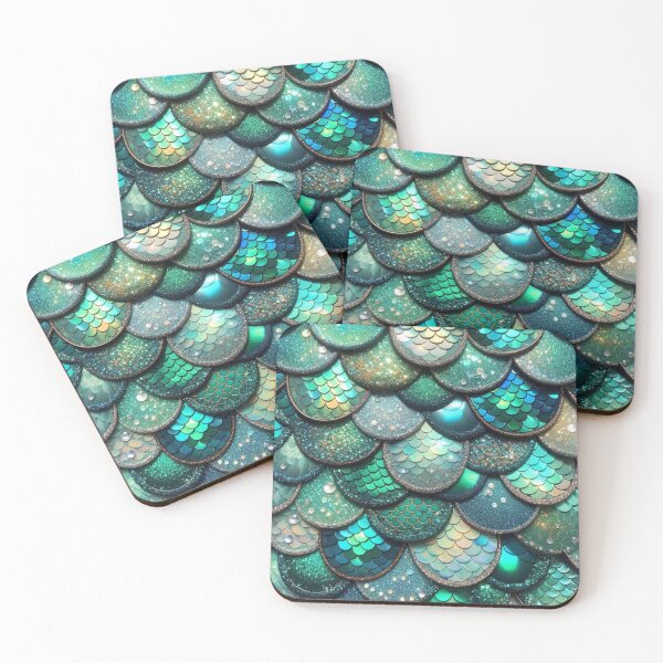 Item preview, Green Scales Mermaid Print designed and sold by SeaStarMermaids.