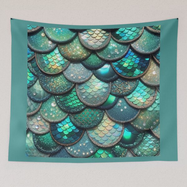 Item preview, Green Scales Mermaid Print designed and sold by SeaStarMermaids.
