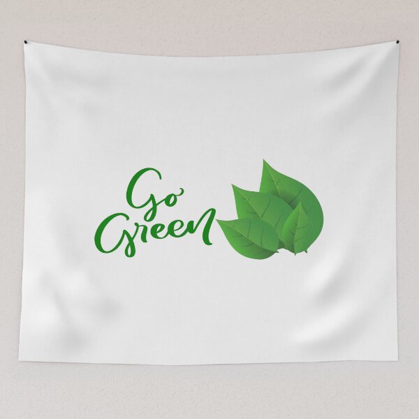 Item preview, "Go Green Handwritten Leaves Design" designed and sold by Mahakamel.