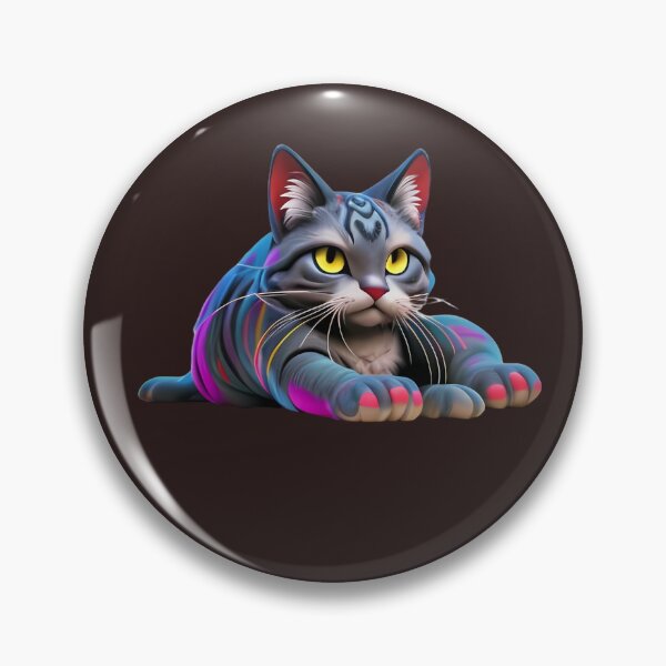 Item preview,  “Neon Streaked Cat Illustration” designed and sold by PrintoThink.