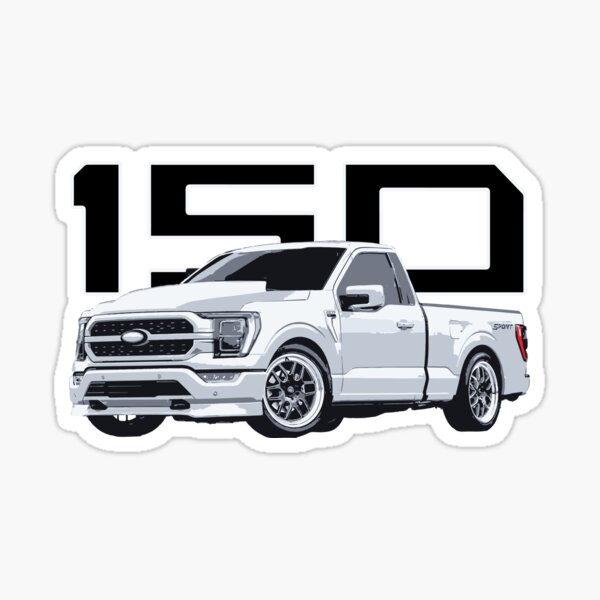 f150 truck regular cab COYOTE supercharged Mustang GT 5.0L V8 white Sticker