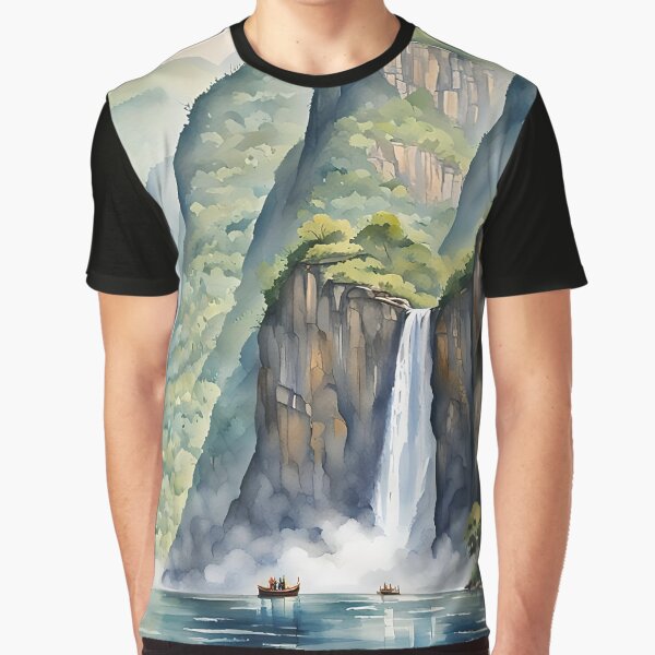 Sumidero Canyon, Chiapas, Mexico - Watercolour style Graphic T-Shirt