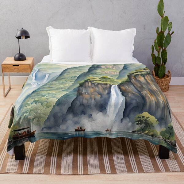 Sumidero Canyon, Chiapas, Mexico - Watercolour style Throw Blanket