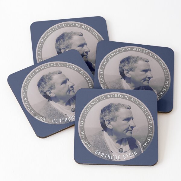 Item preview, Gertrude Stein quote on writing: Why should a sequence of words be anything but a pleasure? designed and sold by artbleed.