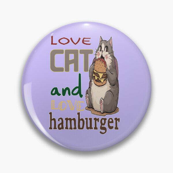 Item preview, Cute fat cat with hamburger designed and sold by winaidigidesign.