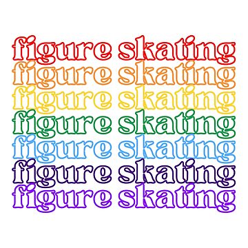 Artwork thumbnail, figure skating - rainbow font by AnythingGOE