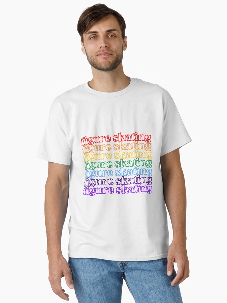 Thumbnail 2 of 7, Classic T-Shirt, figure skating - rainbow font designed and sold by AnythingGOE.