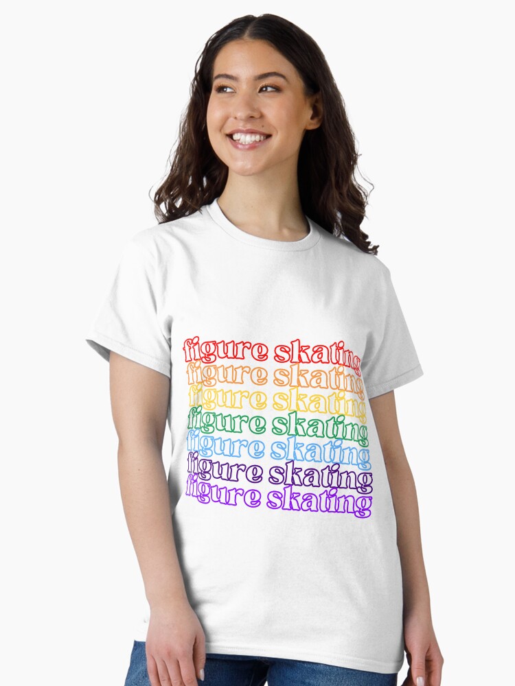 Thumbnail 1 of 7, Classic T-Shirt, figure skating - rainbow font designed and sold by AnythingGOE.