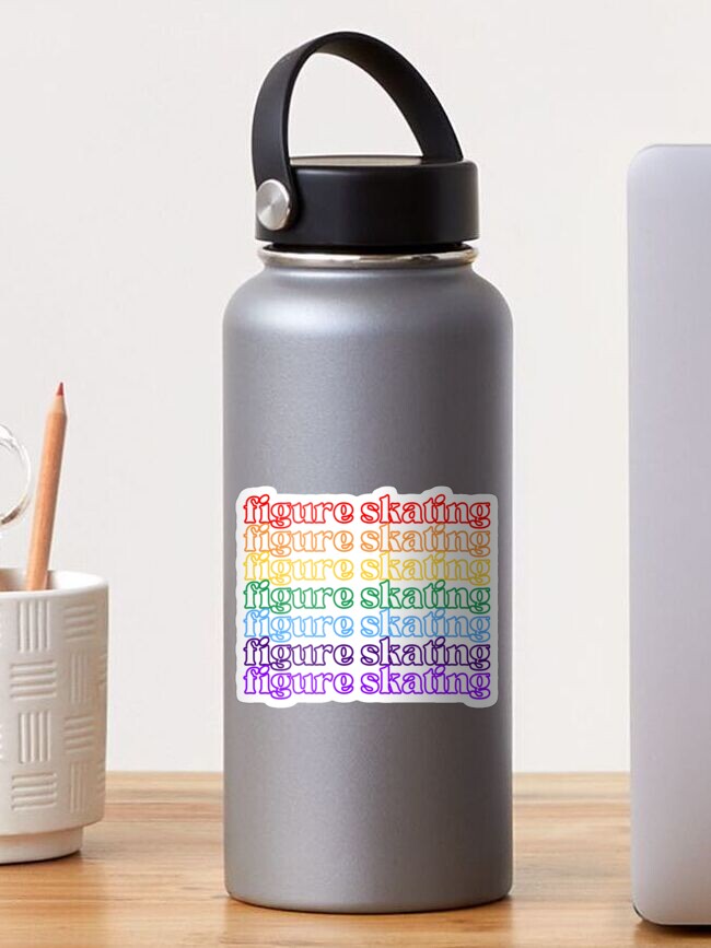 Thumbnail 1 of 3, Sticker, figure skating - rainbow font designed and sold by AnythingGOE.