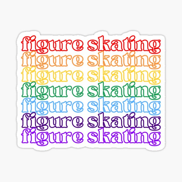 figure skating - rainbow font Sticker
