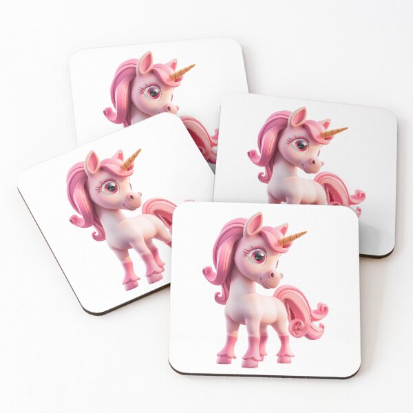Item preview, Adorable pink unicorn with a flowing mane designed and sold by Svetlanhcik.