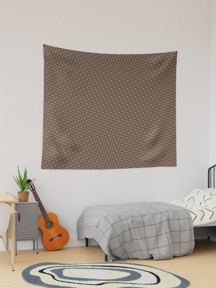 Tapestry, Geometric Warm Neutrals Colorful Diamond Checkerboard designed and sold by Triplicate Limited