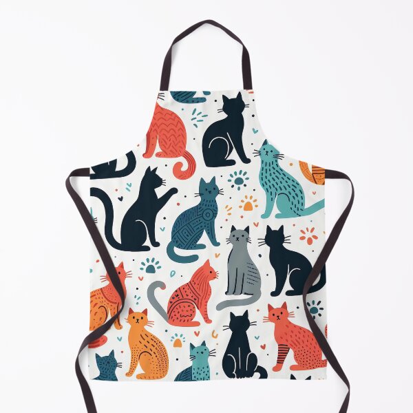 Item preview, Colorful Abstract Cat Pattern on White Background designed and sold by Coffee Lifestyle.