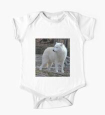 Arctic Wolf on the alert. One Piece - Short Sleeve